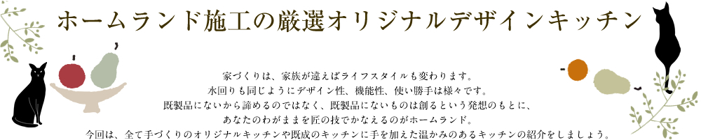 ホームランド施工の厳選オリジナルデザインキッチン