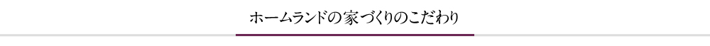 ホームランドの家造りのこだわり